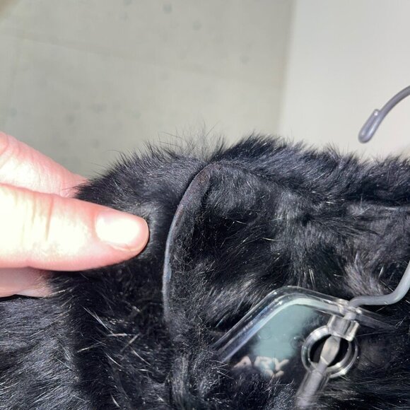 Hilary Radley Womens Vest Size Small Black Full Zip Rabbit Fur Casual - Picture 6 of 9